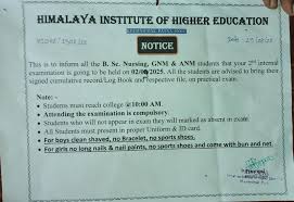 Examination Notice